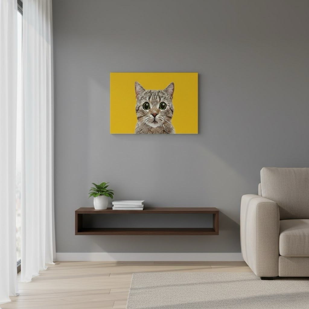 Custom Pet Photo DIY Framed Oil Painting – Personalized Gift for Pet Lovers- mikcustom.com
