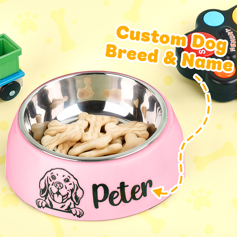 Personalized Pet Bowl Stainless Steel Dog Food Water Bowl Feeding Supplies Gift for Pet Owner- mikcustom.com