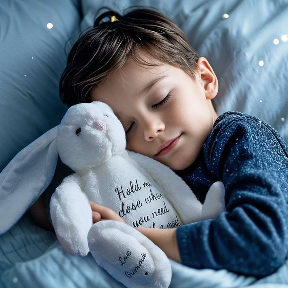 Custom Text & Name Bunny Plush Toy – Christmas Birthday & Children’s Day Gift- mikcustom.com