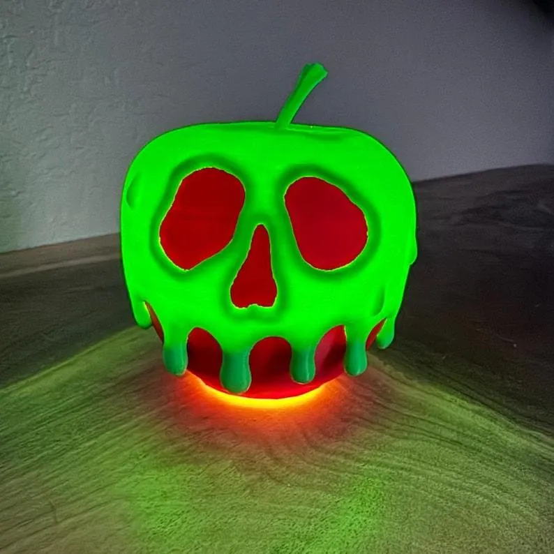 Poison Apple Light | Evil Queen Wicked Witch Decor | Halloween Costume Prop- mikcustom.com