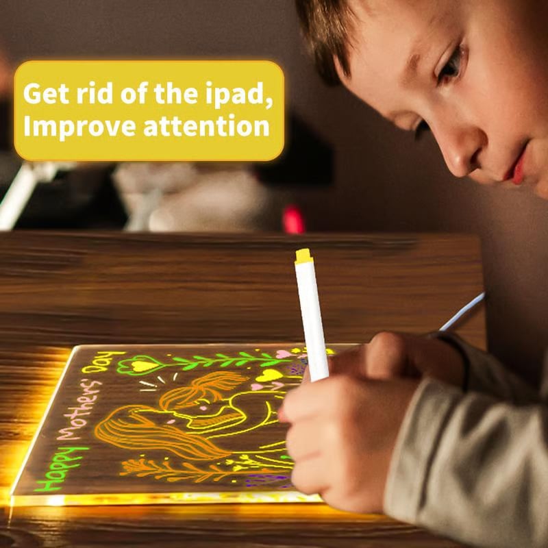 🎨 LED Note Board with Colored Pens🖌- mikcustom.com