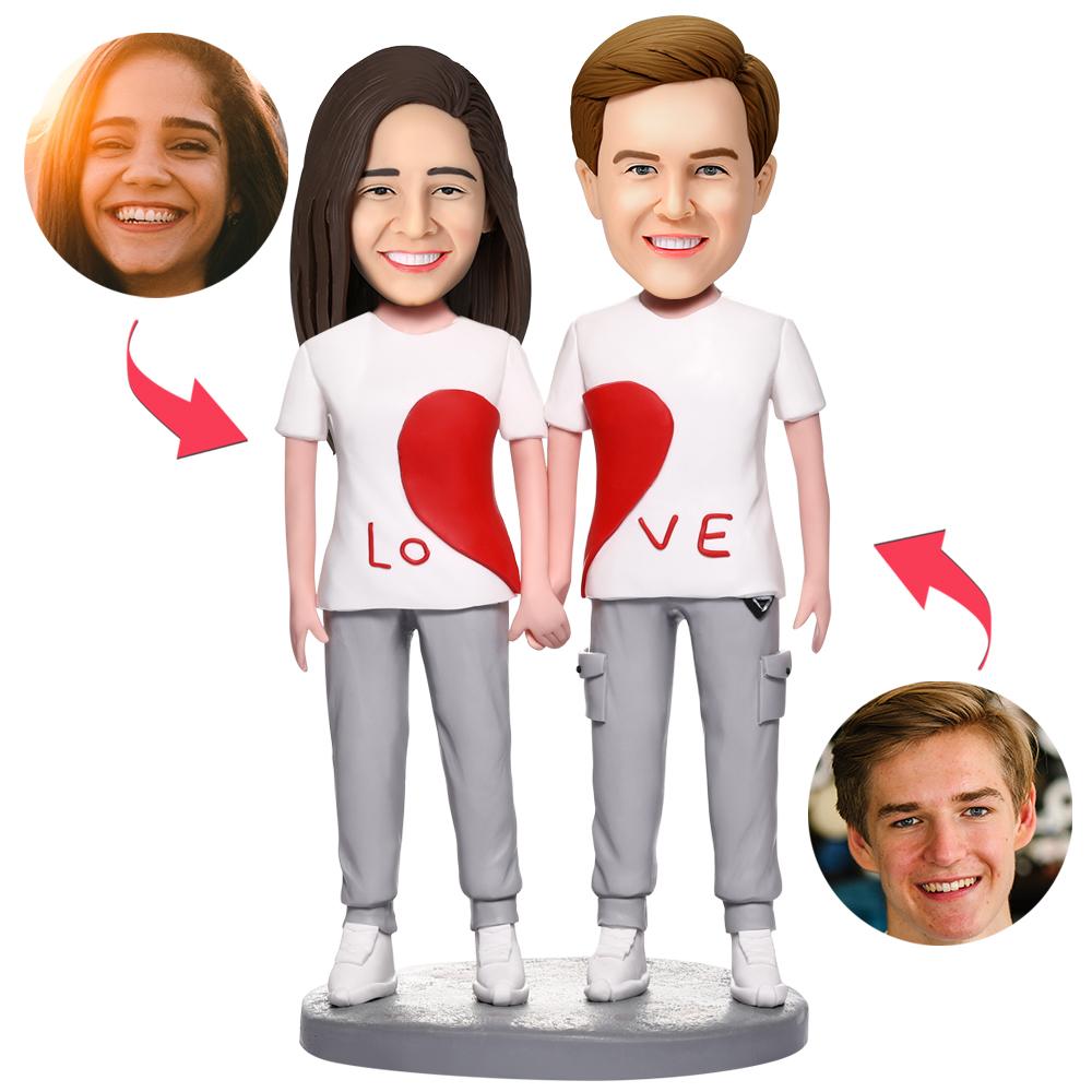 Custom Casual Wear LOVE Couple Bobbleheads- mikcustom.com