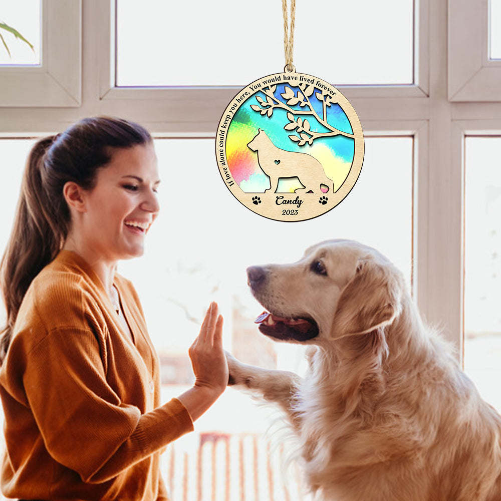 Personalized Dog Memorial Suncatcher Pet Memorial Ornament Gifts for Dog Lovers- mikcustom.com