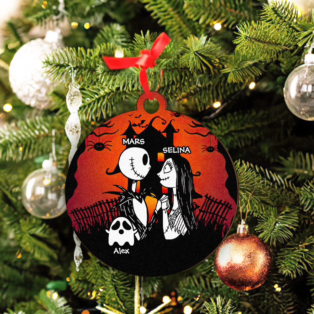 Personalized Engraved Halloween Ornament – Custom Name Single-Sided Print Gift- mikcustom.com