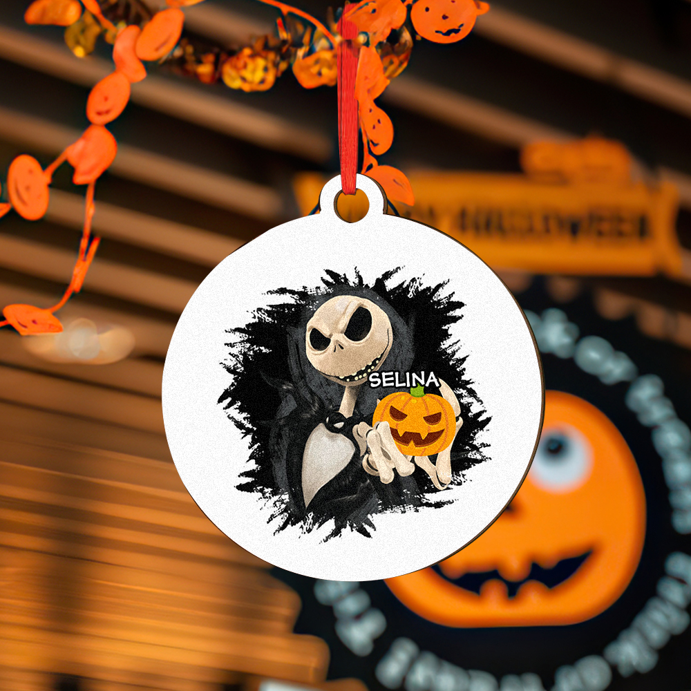 Personalized Engraved Halloween Theme Ornament – Custom Name Single-Sided Print Gift- mikcustom.com