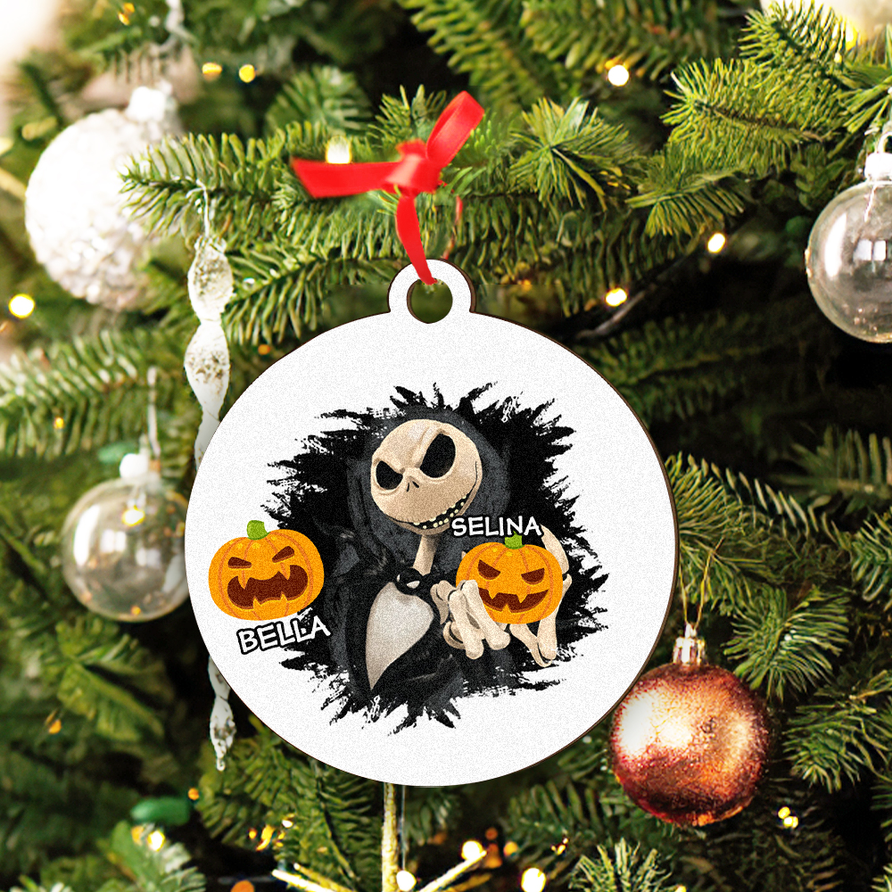Personalized Engraved Halloween Theme Ornament – Custom Name Single-Sided Print Gift- mikcustom.com