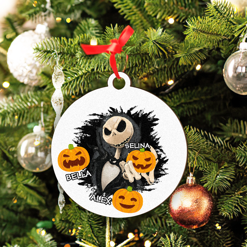 Personalized Engraved Halloween Theme Ornament – Custom Name Single-Sided Print Gift- mikcustom.com