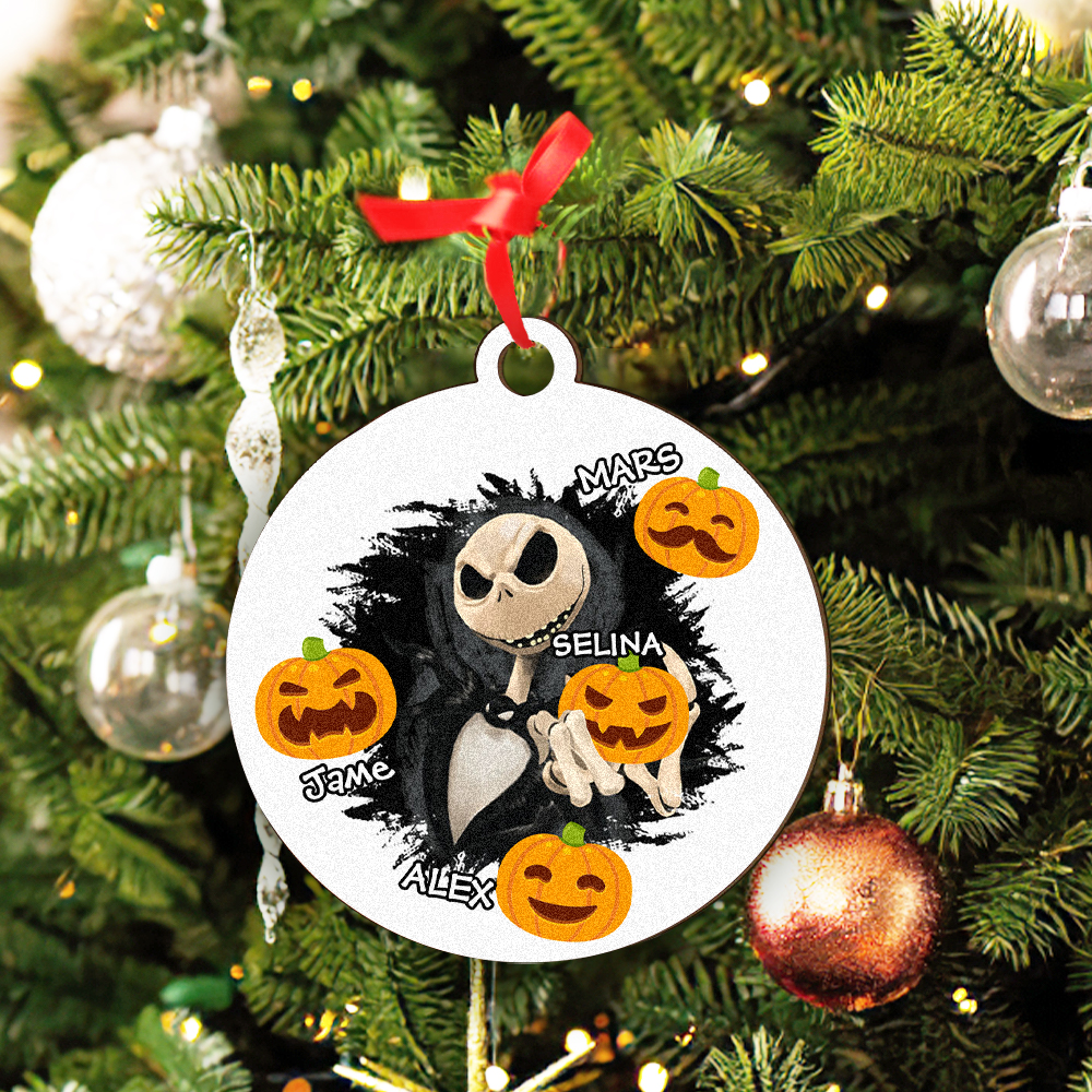 Personalized Engraved Halloween Theme Ornament – Custom Name Single-Sided Print Gift- mikcustom.com