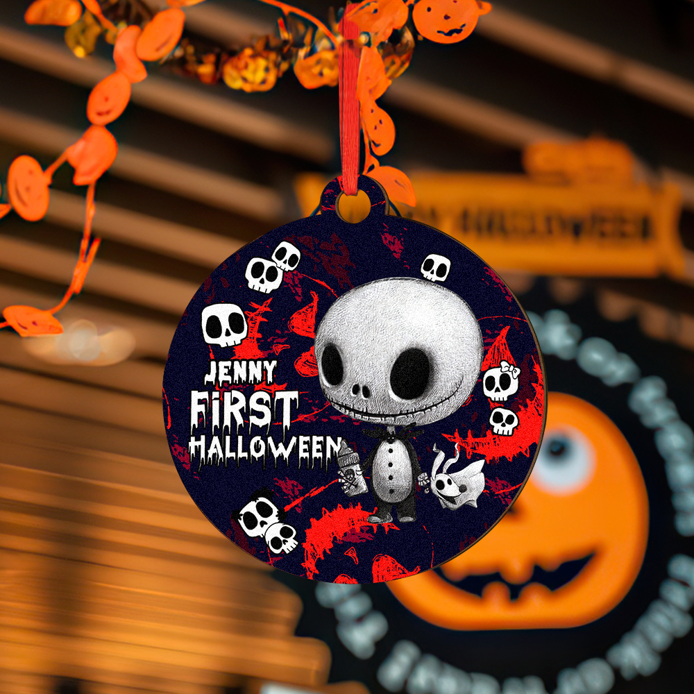 Personalized Engraved Halloween Theme Ornament – Custom Single-Sided Print Gift- mikcustom.com