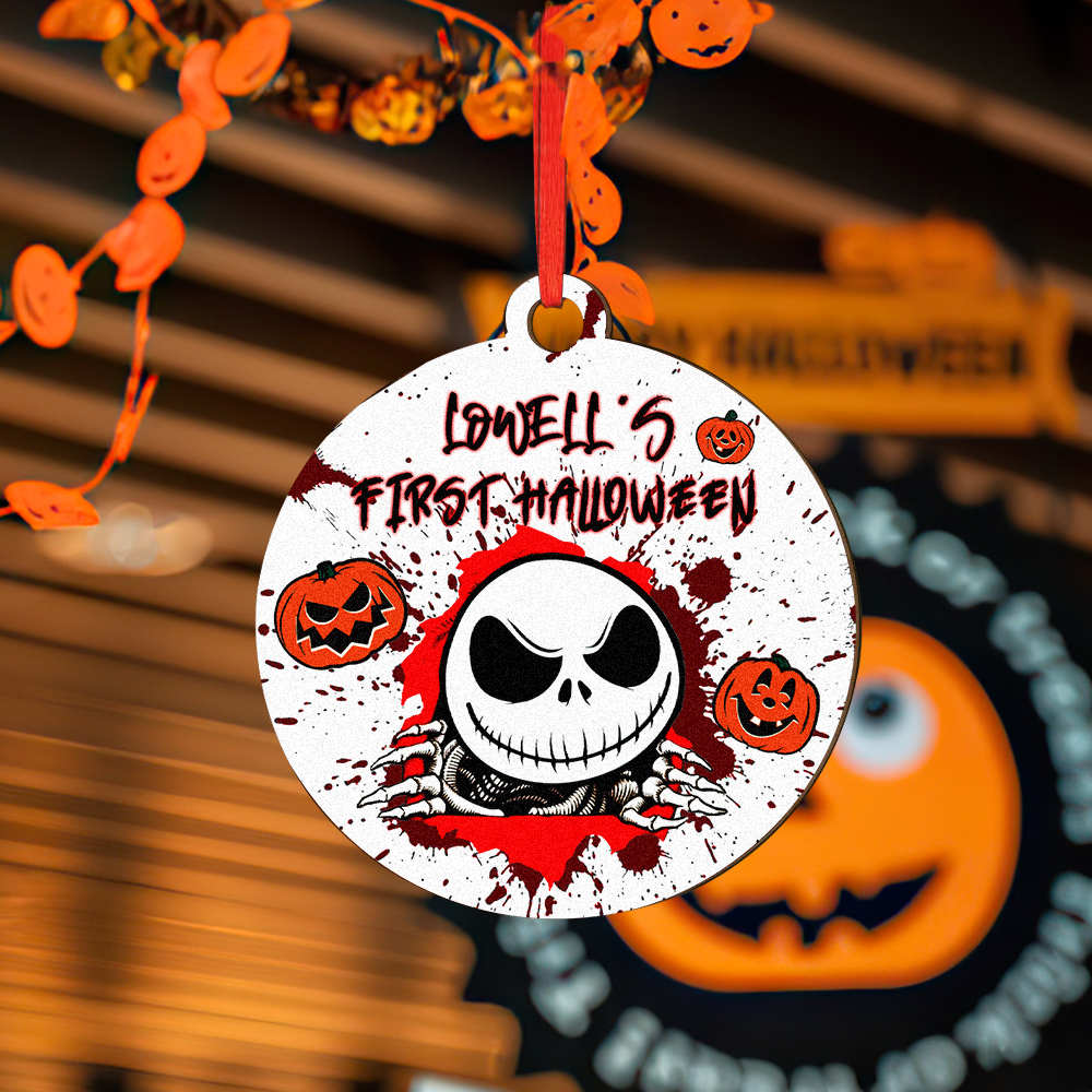 Personalized Engraved Halloween Theme Ornament – Custom Single-Sided Print Gift- mikcustom.com