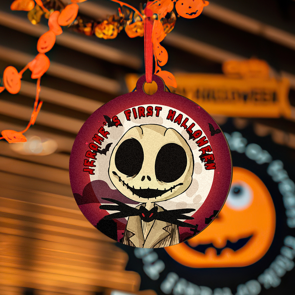 Personalized Engraved Halloween Theme Ornament – Custom Single-Sided Print Gift- mikcustom.com