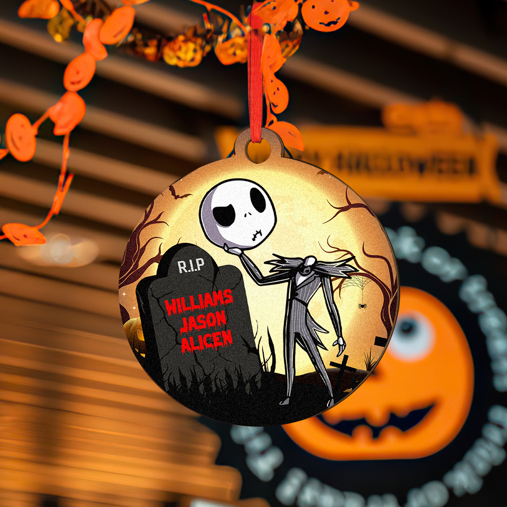 Personalized Engraved Halloween Theme Ornament – Custom Single-Sided Print Gift- mikcustom.com
