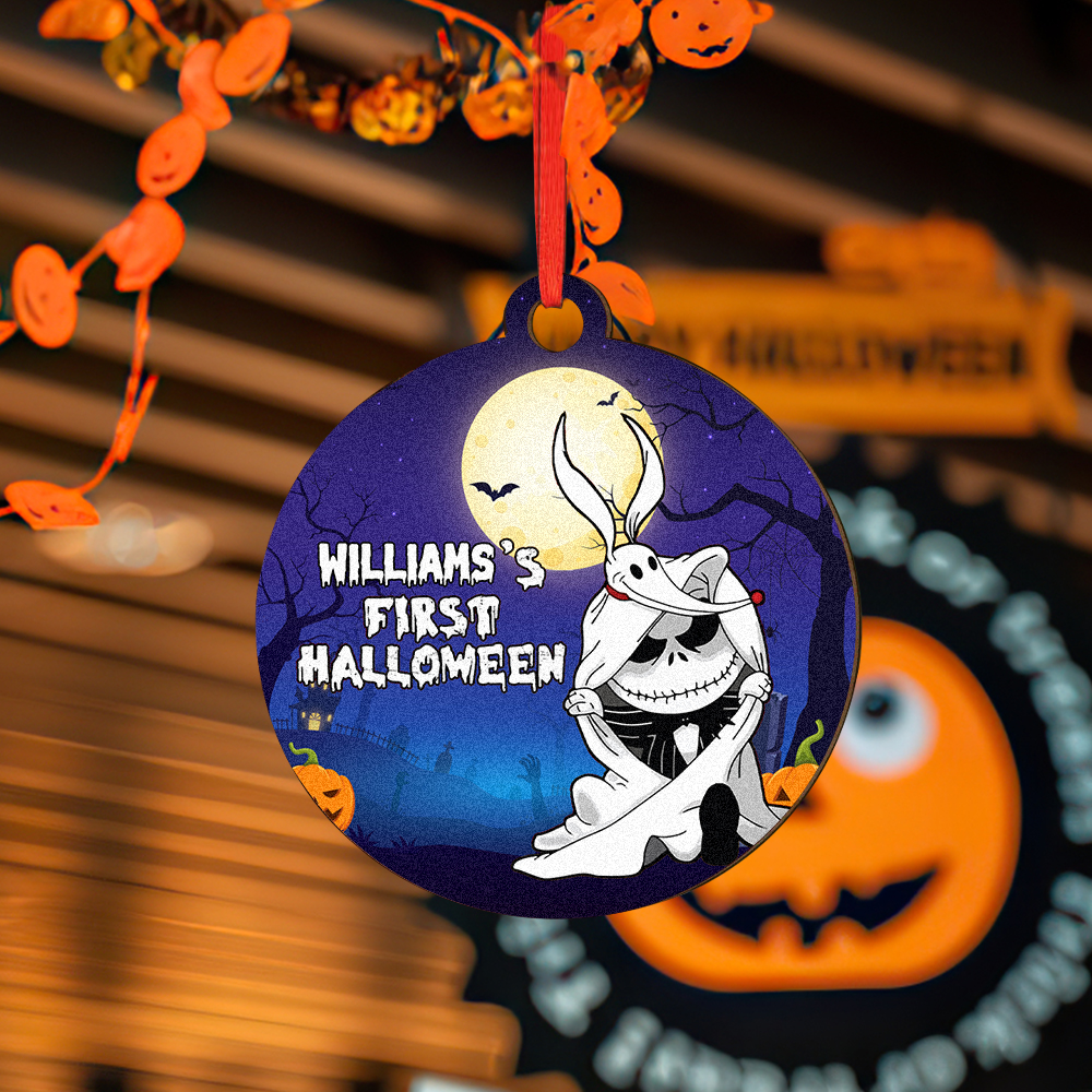 Personalized Engraved Halloween Theme Ornament – Custom Single-Sided Print Gift- mikcustom.com