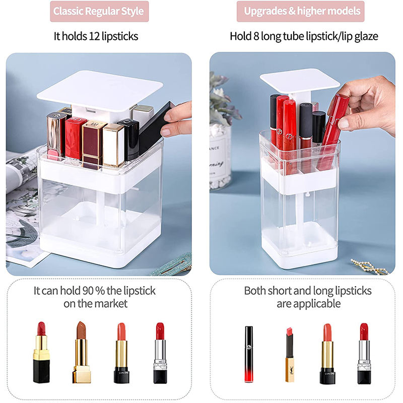 Dustproof Transparent Lipstick Organizer – Multi-Grid Makeup Storage Box for Vanity