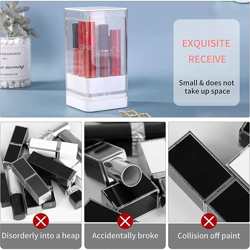 Dustproof Transparent Lipstick Organizer – Multi-Grid Makeup Storage Box for Vanity