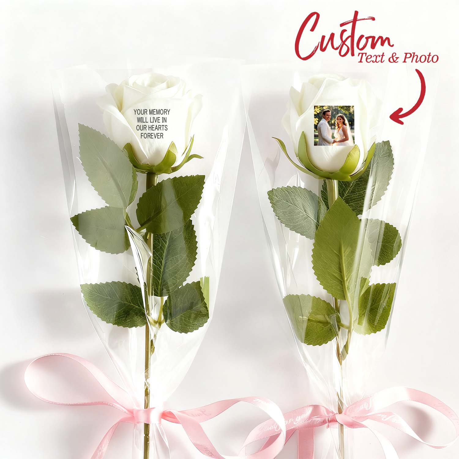 Custom Photo & Text Rose (Multiple Colors Available) – Personalized Valentine’s Day Gift Mother’s Day Gift- mikcustom.com