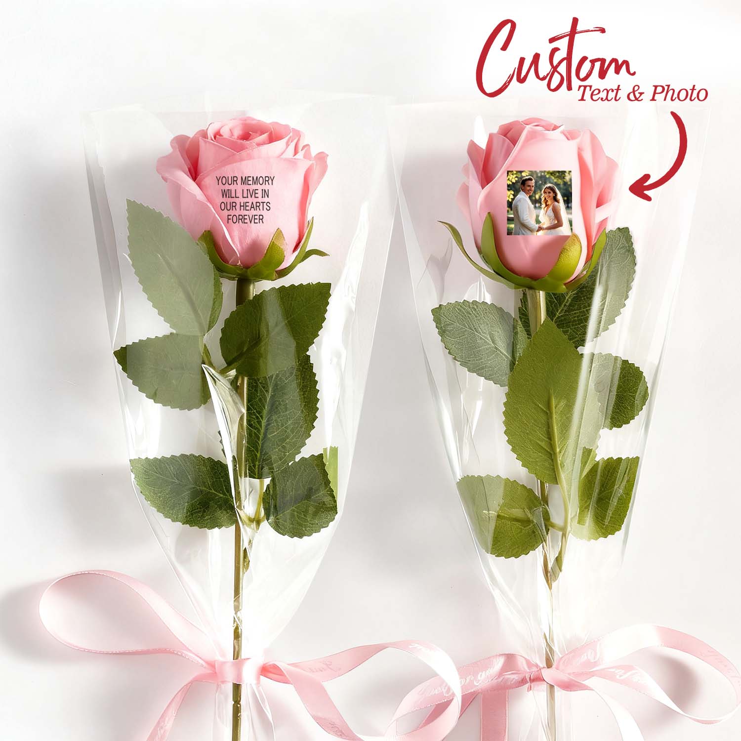 Custom Photo & Text Rose (Multiple Colors Available) – Personalized Valentine’s Day Gift Mother’s Day Gift- mikcustom.com