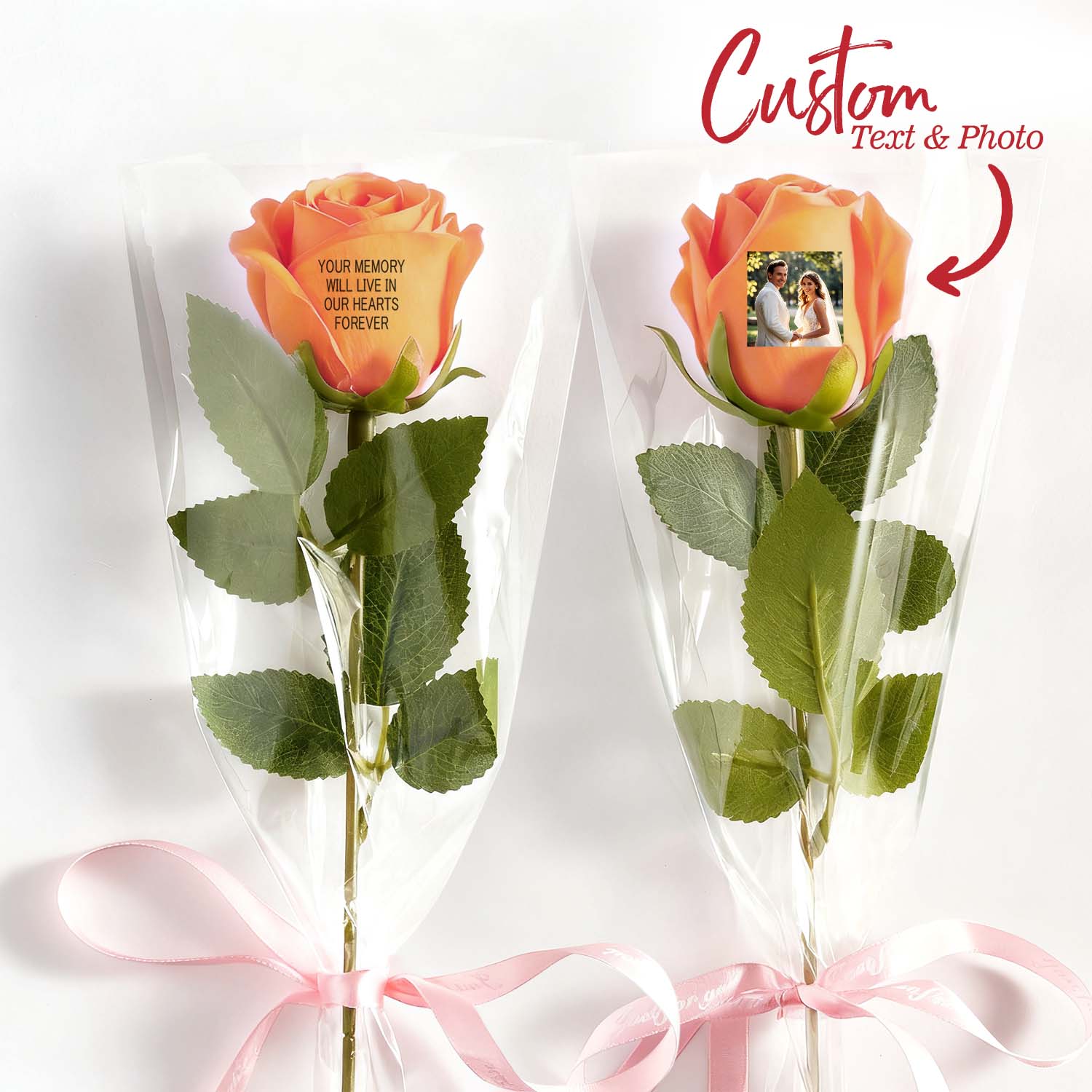 Custom Photo & Text Rose (Multiple Colors Available) – Personalized Valentine’s Day Gift Mother’s Day Gift- mikcustom.com