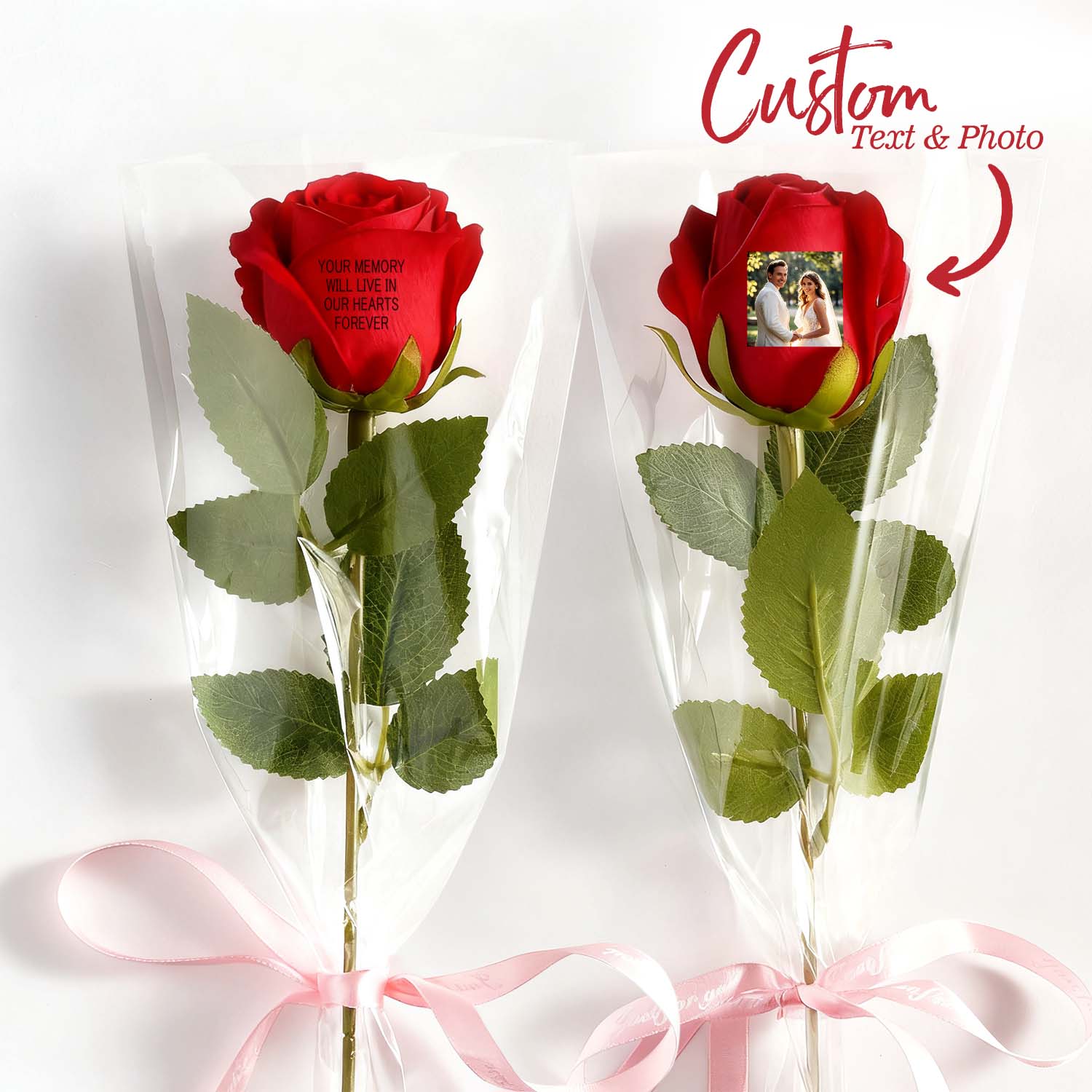Custom Photo & Text Rose (Multiple Colors Available) – Personalized Valentine’s Day Gift Mother’s Day Gift- mikcustom.com