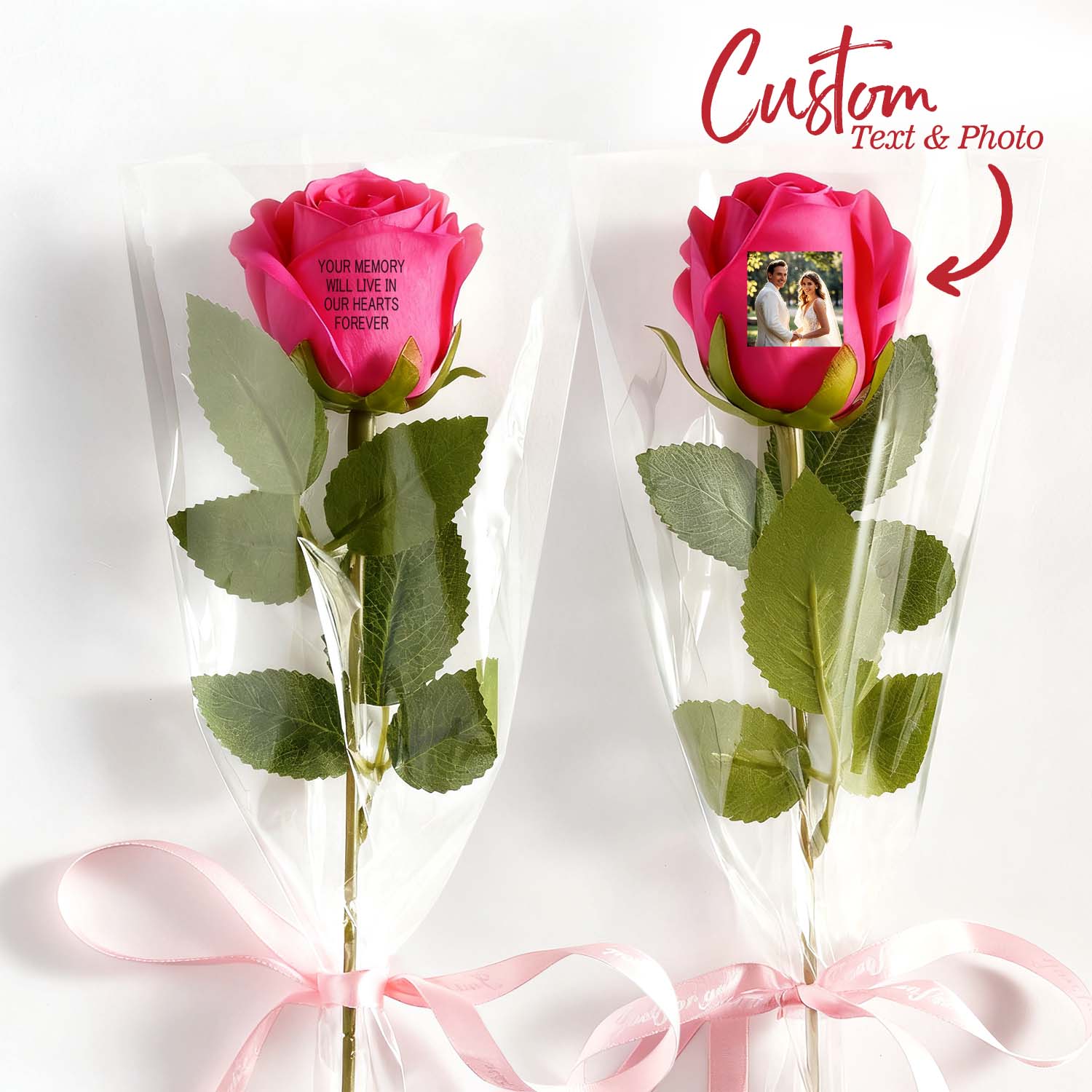 Custom Photo & Text Rose (Multiple Colors Available) – Personalized Valentine’s Day Gift Mother’s Day Gift- mikcustom.com