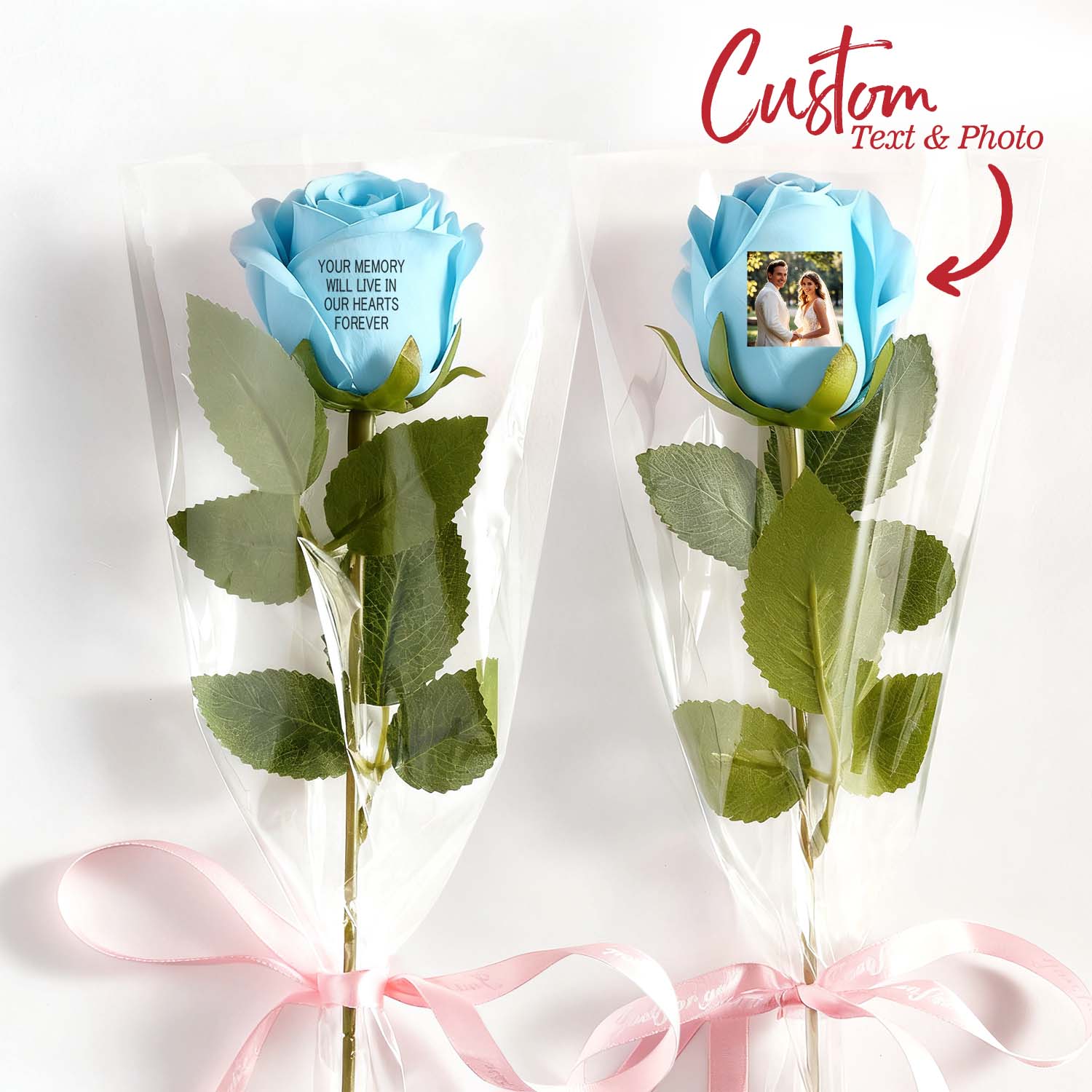 Custom Photo & Text Rose (Multiple Colors Available) – Personalized Valentine’s Day Gift Mother’s Day Gift- mikcustom.com