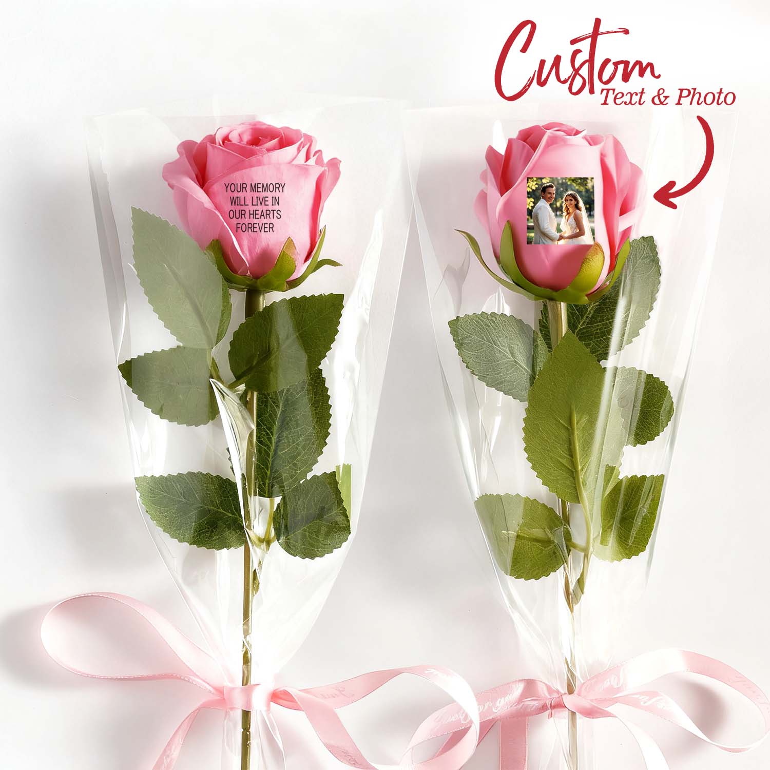 Custom Photo & Text Rose (Multiple Colors Available) – Personalized Valentine’s Day Gift Mother’s Day Gift- mikcustom.com