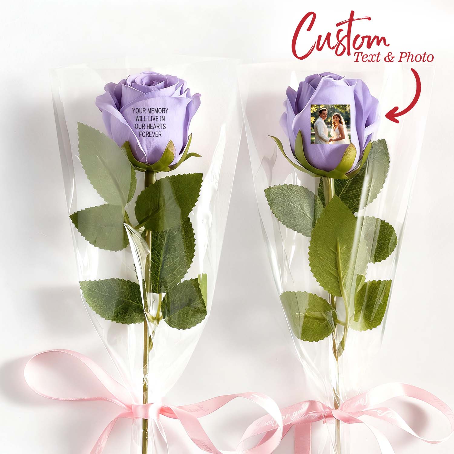 Custom Photo & Text Rose (Multiple Colors Available) – Personalized Valentine’s Day Gift Mother’s Day Gift- mikcustom.com