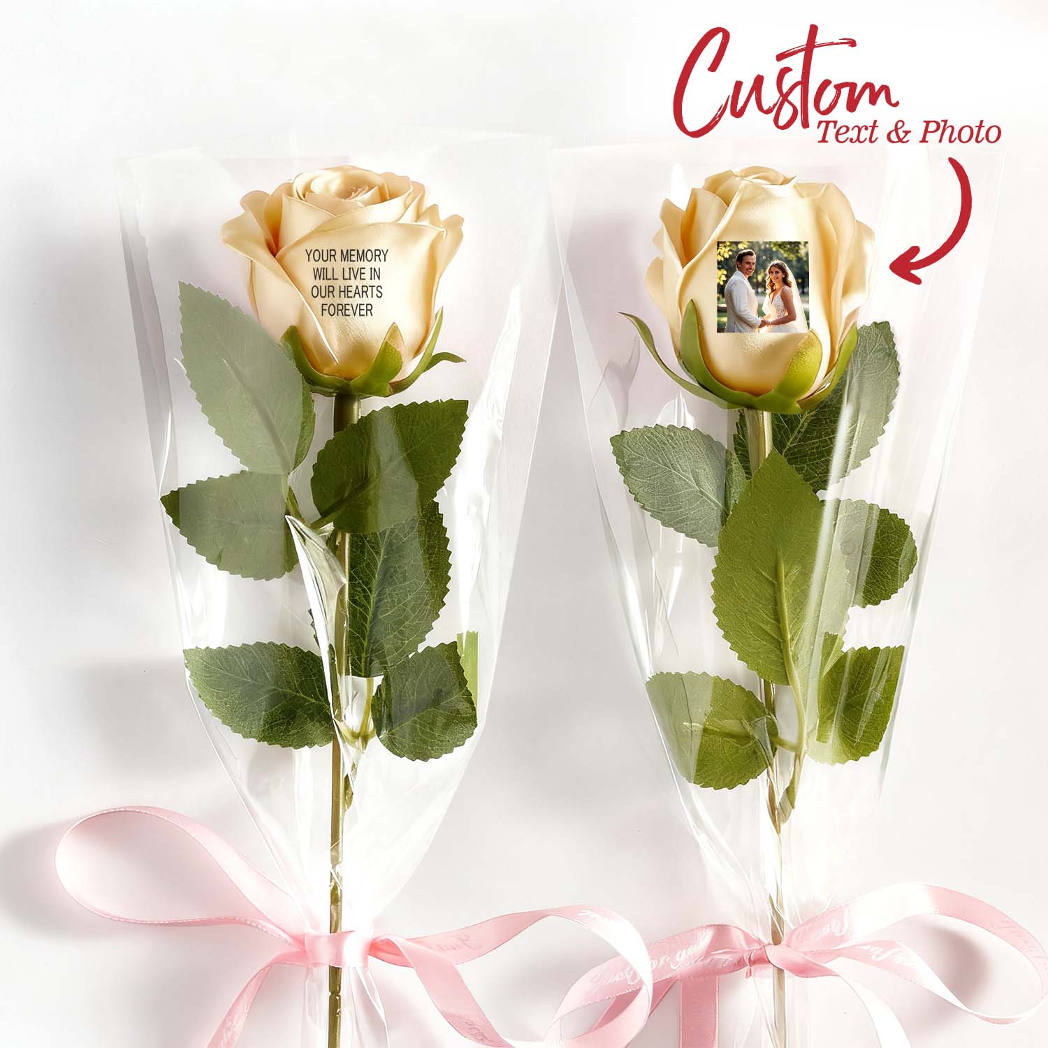 Custom Photo & Text Rose (Multiple Colors Available) – Personalized Valentine’s Day Gift Mother’s Day Gift- mikcustom.com