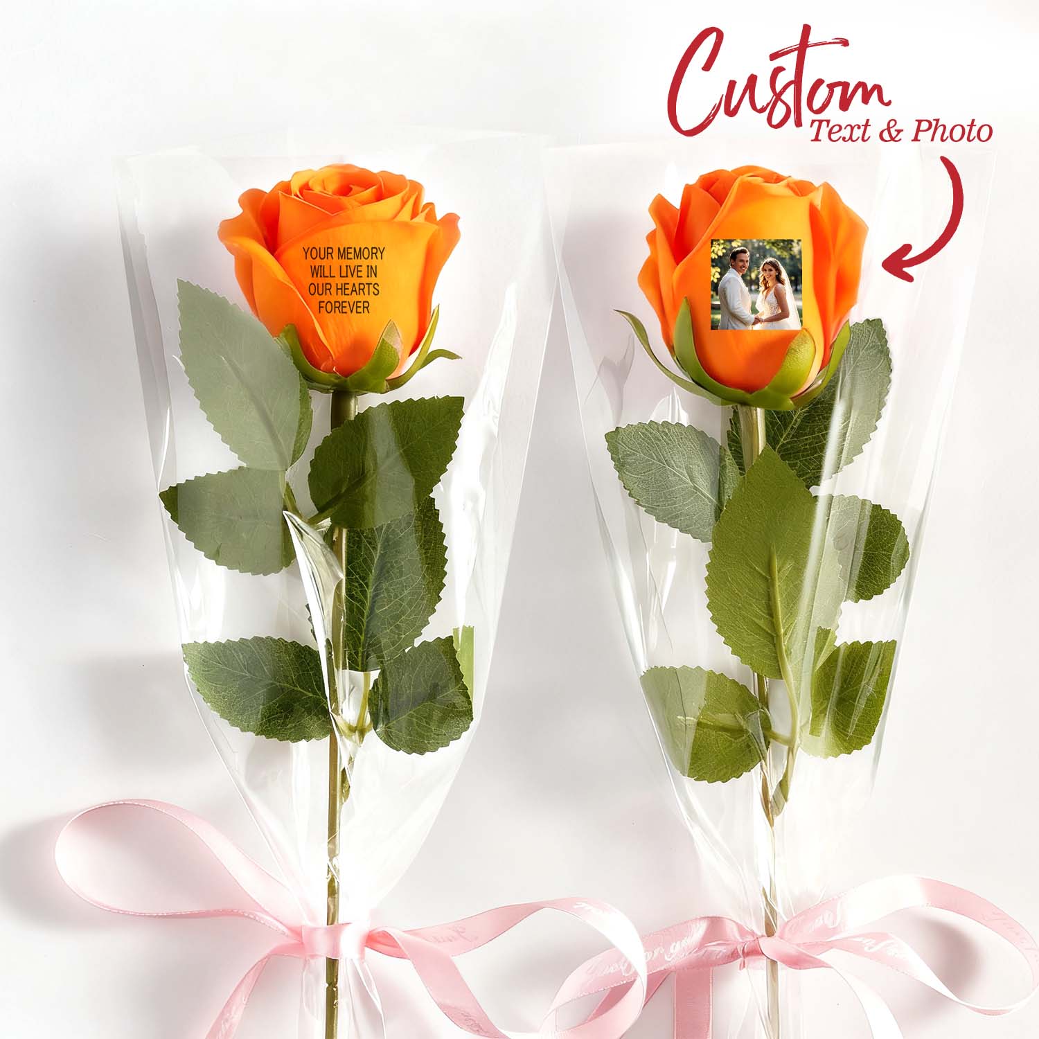 Custom Photo & Text Rose (Multiple Colors Available) – Personalized Valentine’s Day Gift Mother’s Day Gift- mikcustom.com