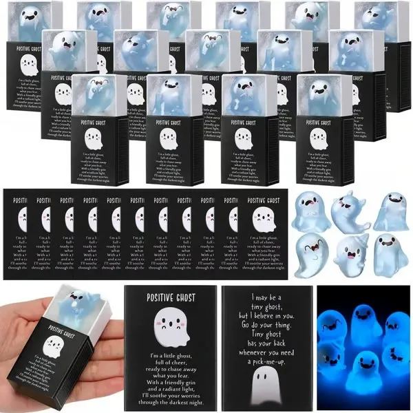 Halloween Mini Ghost Figures Glow-In-The-Dark Resin Figures With Box- mikcustom.com
