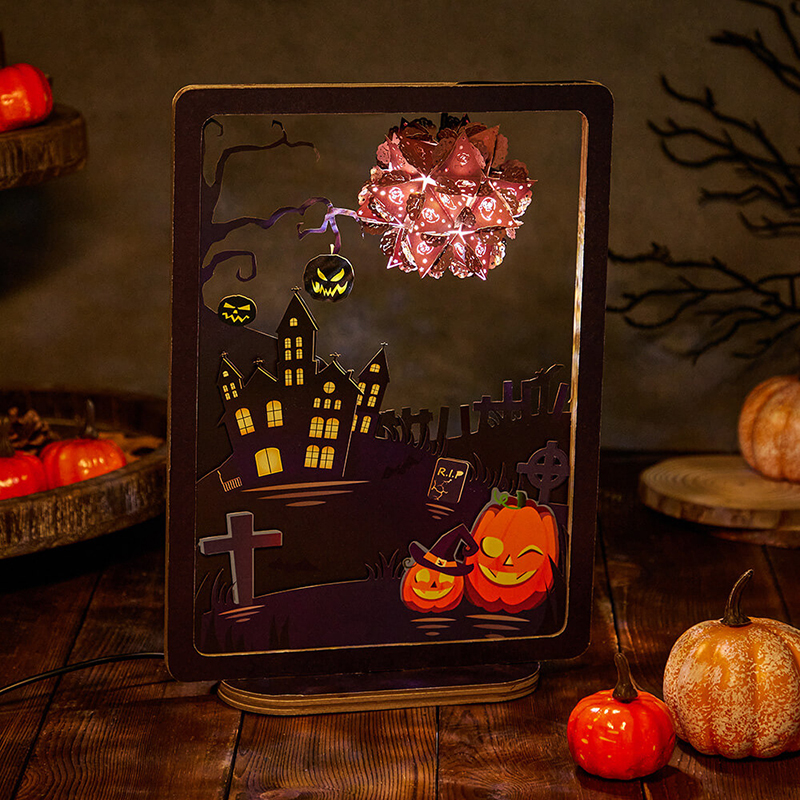 3D Paper Sculpture Night Light Fall Truck Halloween Gifts for Kids and Adults Great Decor Light in Bedroom Living Room- mikcustom.com