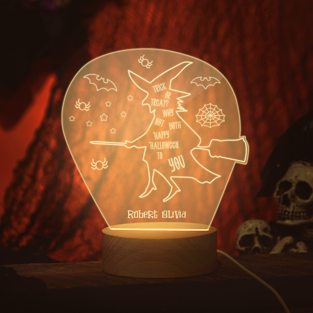 Custom Photo Personalized Name Halloween Acrylic Warm Night Light – Personalized Halloween Gift- mikcustom.com