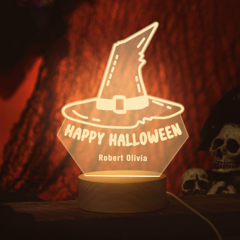 Custom Photo Personalized Name Halloween Acrylic Warm Night Light – Personalized Halloween Gift- mikcustom.com