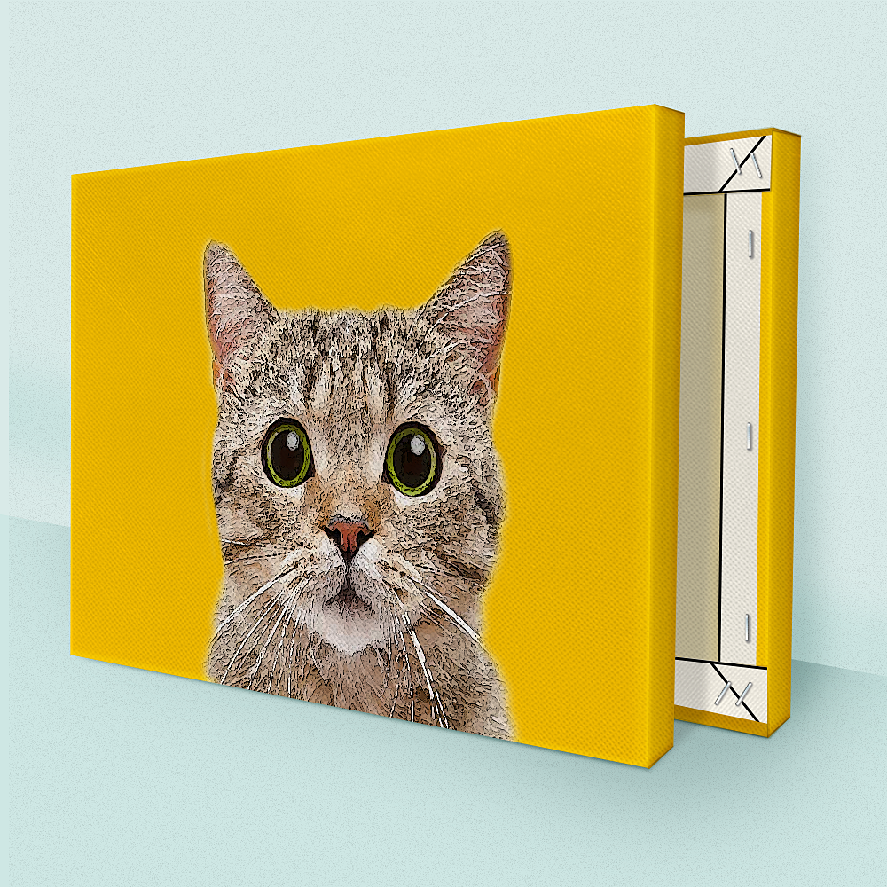 Custom Pet Photo DIY Framed Oil Painting – Personalized Gift for Pet Lovers- mikcustom.com