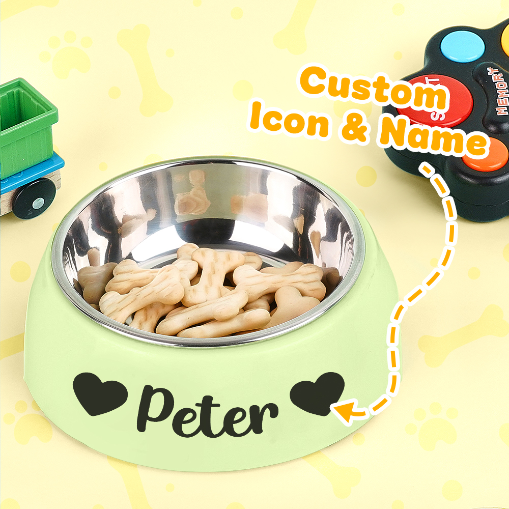Personalized Pet Water Bowl Stainless Steel Pet Bowl Feeding Supplies Gift for Pet Lovers- mikcustom.com