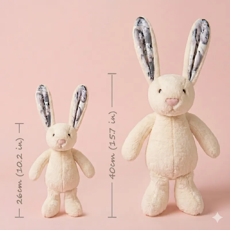 Custom Photo Bunny Plush Personalized Hidden Ear Picture Gift for Couples Anniversary Mother's Day Gifts- mikcustom.com