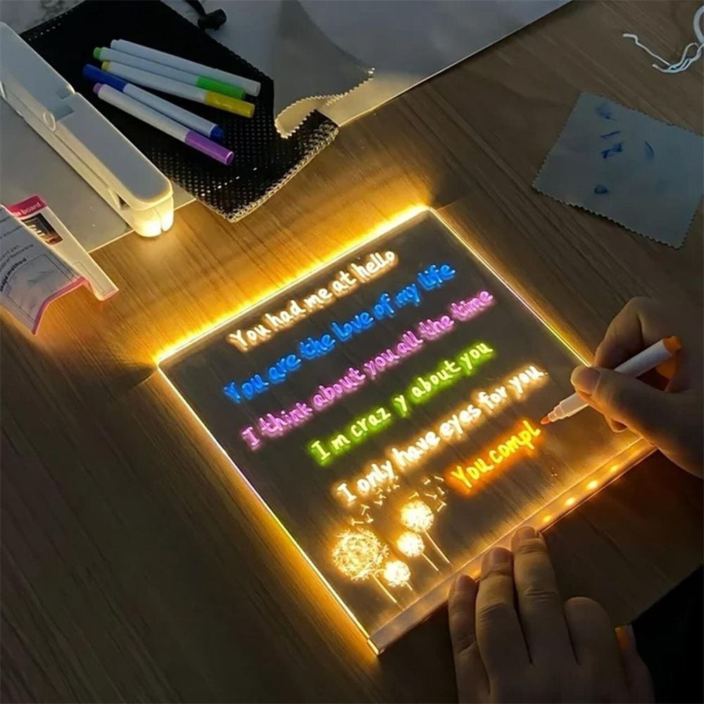 🎨 LED Note Board with Colored Pens🖌- mikcustom.com