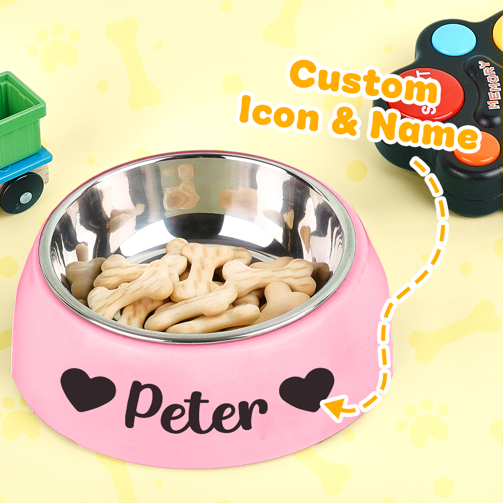 Personalized Pet Water Bowl Stainless Steel Pet Bowl Feeding Supplies Gift for Pet Lovers- mikcustom.com