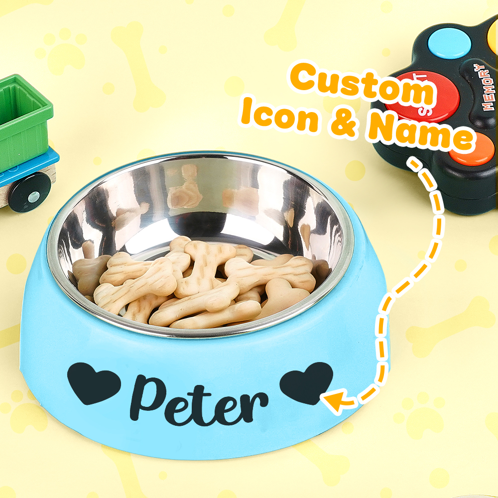 Personalized Pet Water Bowl Stainless Steel Pet Bowl Feeding Supplies Gift for Pet Lovers- mikcustom.com
