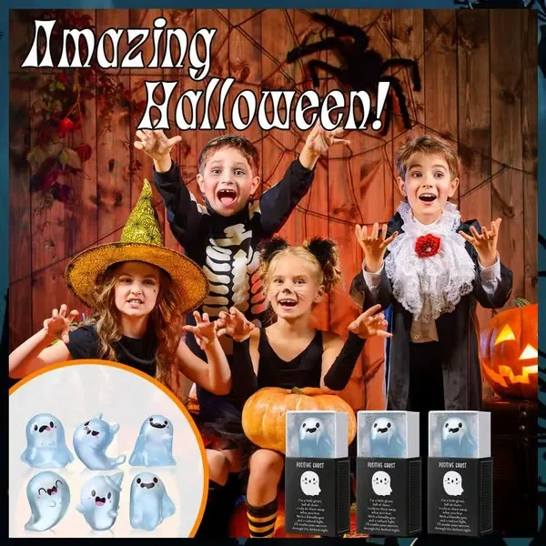Halloween Mini Ghost Figures Glow-In-The-Dark Resin Figures With Box- mikcustom.com