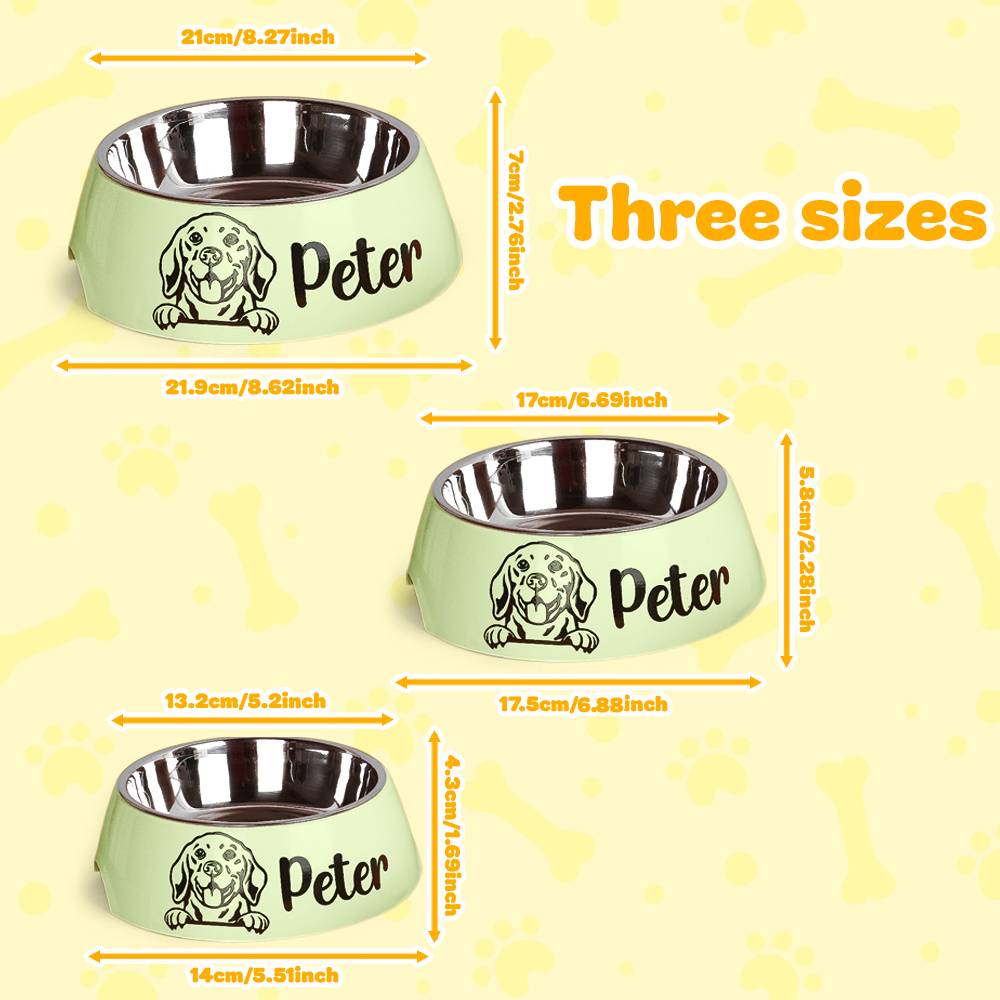 Personalized Pet Bowl Stainless Steel Dog Food Water Bowl Feeding Supplies Gift for Pet Owner- mikcustom.com