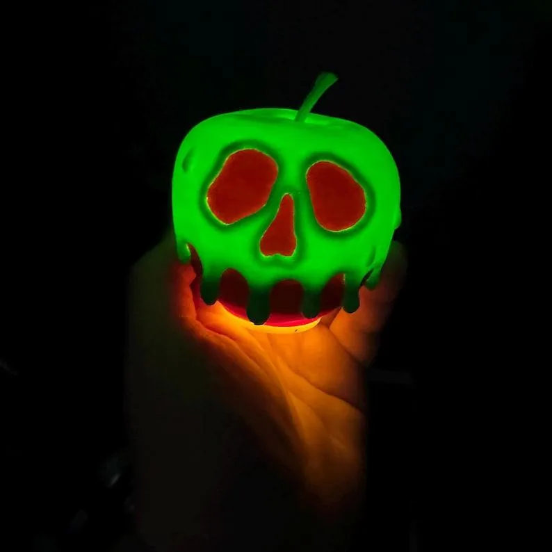 Poison Apple Light | Evil Queen Wicked Witch Decor | Halloween Costume Prop- mikcustom.com