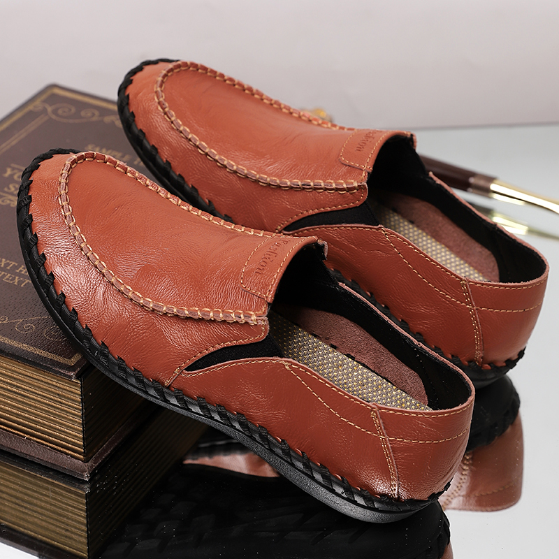 ⏰Limited Time Sale 70% OFF-Men's Orthopedic Comfort Handmade Leather Shoes - Waterproof, Slip-resistant, Puncture-resistant, Arch Support, Ankle Support, Wide Toe, Shock Absorption