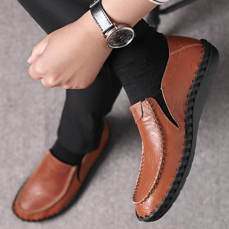 ⏰Limited Time Sale 70% OFF-Men's Orthopedic Comfort Handmade Leather Shoes - Waterproof, Slip-resistant, Puncture-resistant, Arch Support, Ankle Support, Wide Toe, Shock Absorption