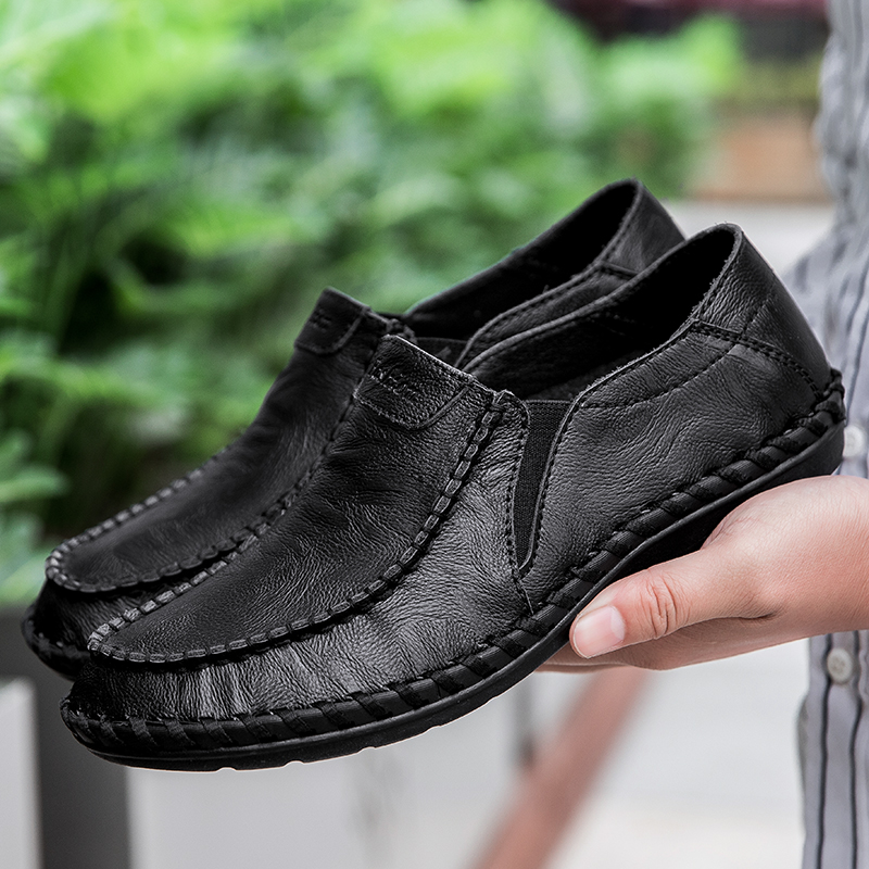⏰Limited Time Sale 70% OFF-Men's Orthopedic Comfort Handmade Leather Shoes - Waterproof, Slip-resistant, Puncture-resistant, Arch Support, Ankle Support, Wide Toe, Shock Absorption