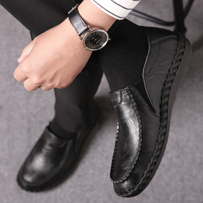 ⏰Limited Time Sale 70% OFF-Men's Orthopedic Comfort Handmade Leather Shoes - Waterproof, Slip-resistant, Puncture-resistant, Arch Support, Ankle Support, Wide Toe, Shock Absorption