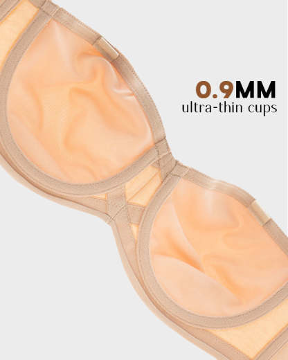 Protmina® Full Support Non-Slip Convertible Bandeau Bra-Black+Nude