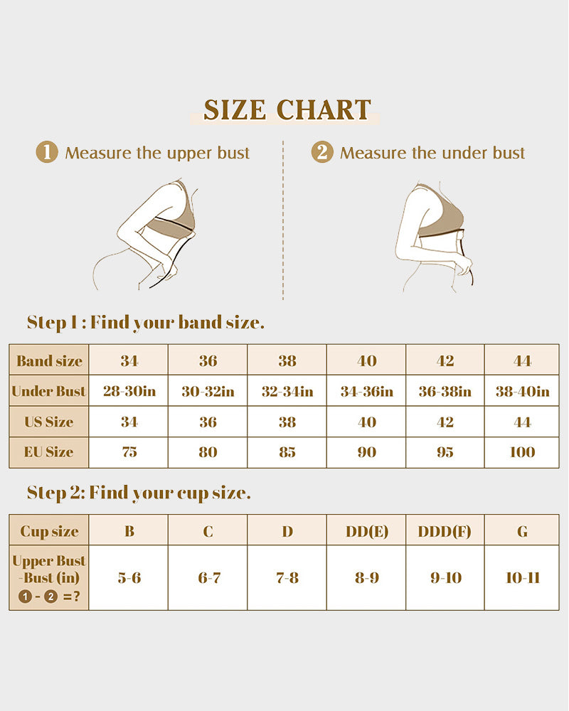 Protmina® Full Support Non-Slip Convertible Bandeau Bra-Black+Nude