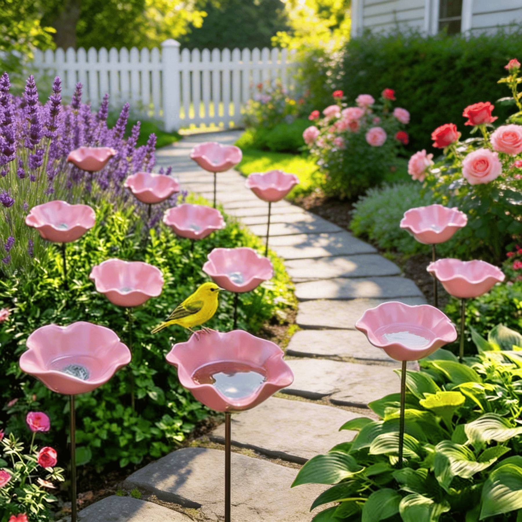 🌸 Everlasting Garden Blooms - Handmade  Metal Flower Garden Stake🐦
