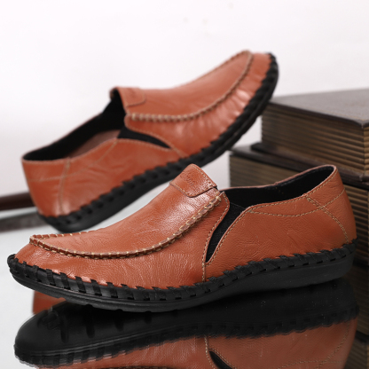 ⏰Limited Time Sale 70% OFF-Men's Orthopedic Comfort Handmade Leather Shoes - Waterproof, Slip-resistant, Puncture-resistant, Arch Support, Ankle Support, Wide Toe, Shock Absorption